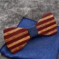 Drevený motýlik s vreckovkou 709076
