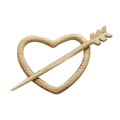 Drevená brošňa Srdce so šípom 3923