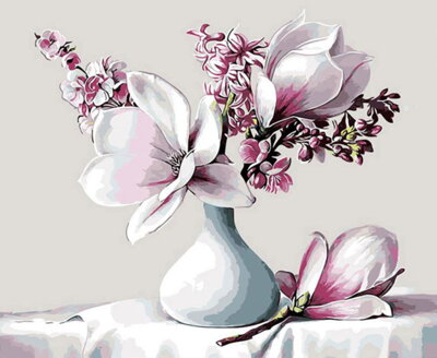 Malovanie podľa čísel Kvety magnólie M1670