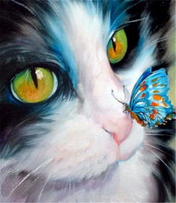 Malovanie podľa čísel Mačička a motýlik M169YH