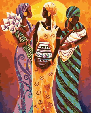 Malovanie podľa čísel Africké ženy M992265