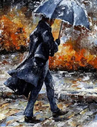 Malovanie podľa čísel Muž pod dáždnikom M301