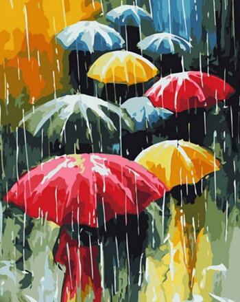 Malovanie podľa čísel Farebné dáždniky M1069