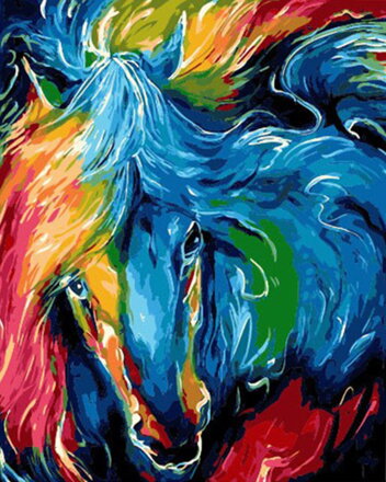 Malovanie podľa čísel Farebný kôň M1534
