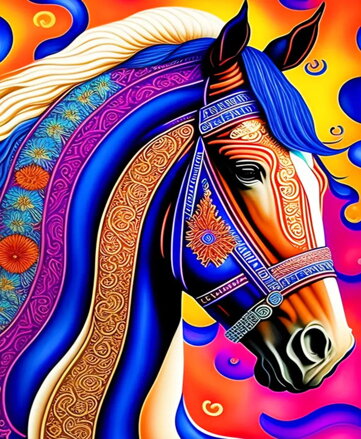 Malovanie podľa čísel Farebný kôň M42772