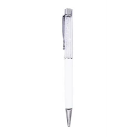 Guľôčkové pero s kryštálmi 700-11 biele
