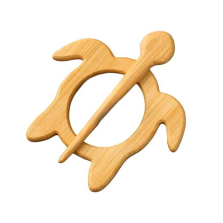 Drevená brošňa Korytnačka 3919