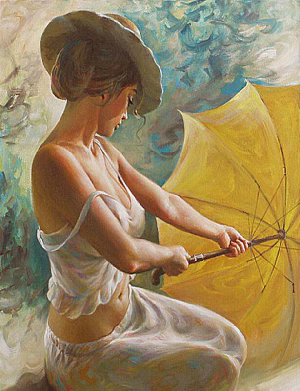 Malovanie podľa čísel Žena s dáždnikom M1081
