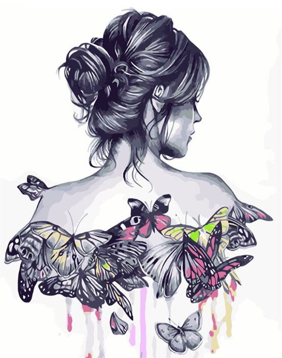 Malovanie podľa čísel Motýlia žena M957YH