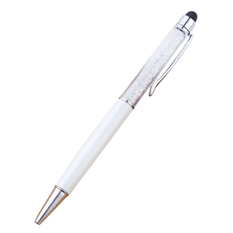 Guľôčkové pero s kryštálmi 720-11 biele